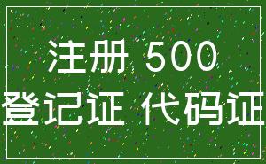 注册 500_登记证 代码证