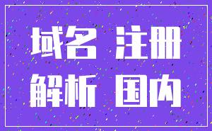 域名 注册_解析 国内