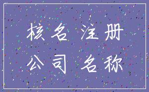 核名 注册_公司 名称