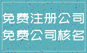 免费注册公司_免费公司核名