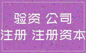 验资 公司_注册 注册资本