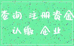 查询 注册资金_认缴 企业