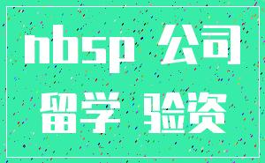 nbsp 公司_留学 验资