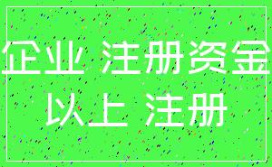 企业 注册资金_以上 注册