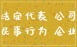 法定代表 公司_民事行为 企业