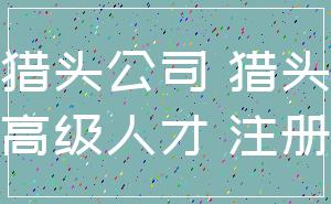 猎头公司 猎头_高级人才 注册